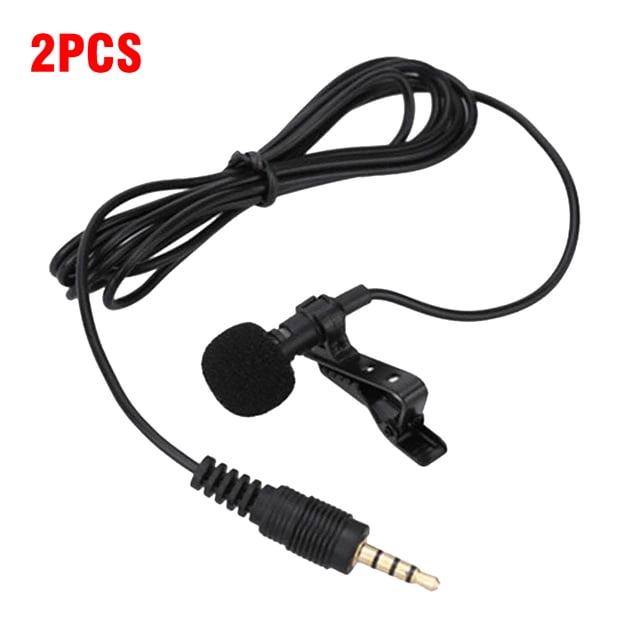 Micrófono con clip, cuello, solapa, solapa, micrófono con cable, entrevista, reunión, discurso, micrófono portátil, 2 piezas Jumpingount EL4440-02B