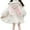 White, variant on Women’s Pom Pom Drawstring Hooded Fleece Coat, Ruffle Hem Zip Up Fluffy Plush Outerwear, Kawaii Loose Warm Jacket, 1 Piece Garment, S-XXL Plus Size Friendly