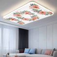 thumbnail image 2 of Fluorescent Light Covers 2 Pack 4x2 ft Orange Flower Bud Ceiling Light Covers Watercolor Floral Light Filters for Classroom, Office & Home, Drop Ceiling Light Covers, 2 of 8
