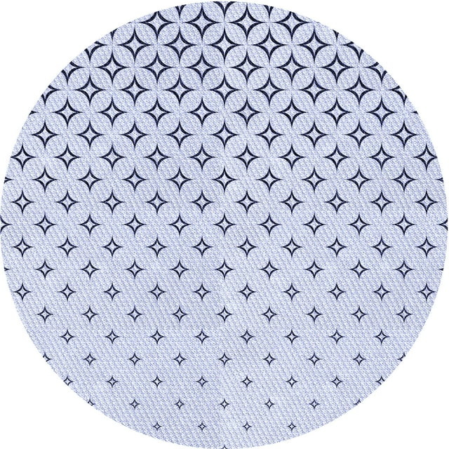 Ahgly Company Tapis d'Intérieur Rond Lavable en Machine Lavande Bleu Transitionnel, 4 Pieds Rond