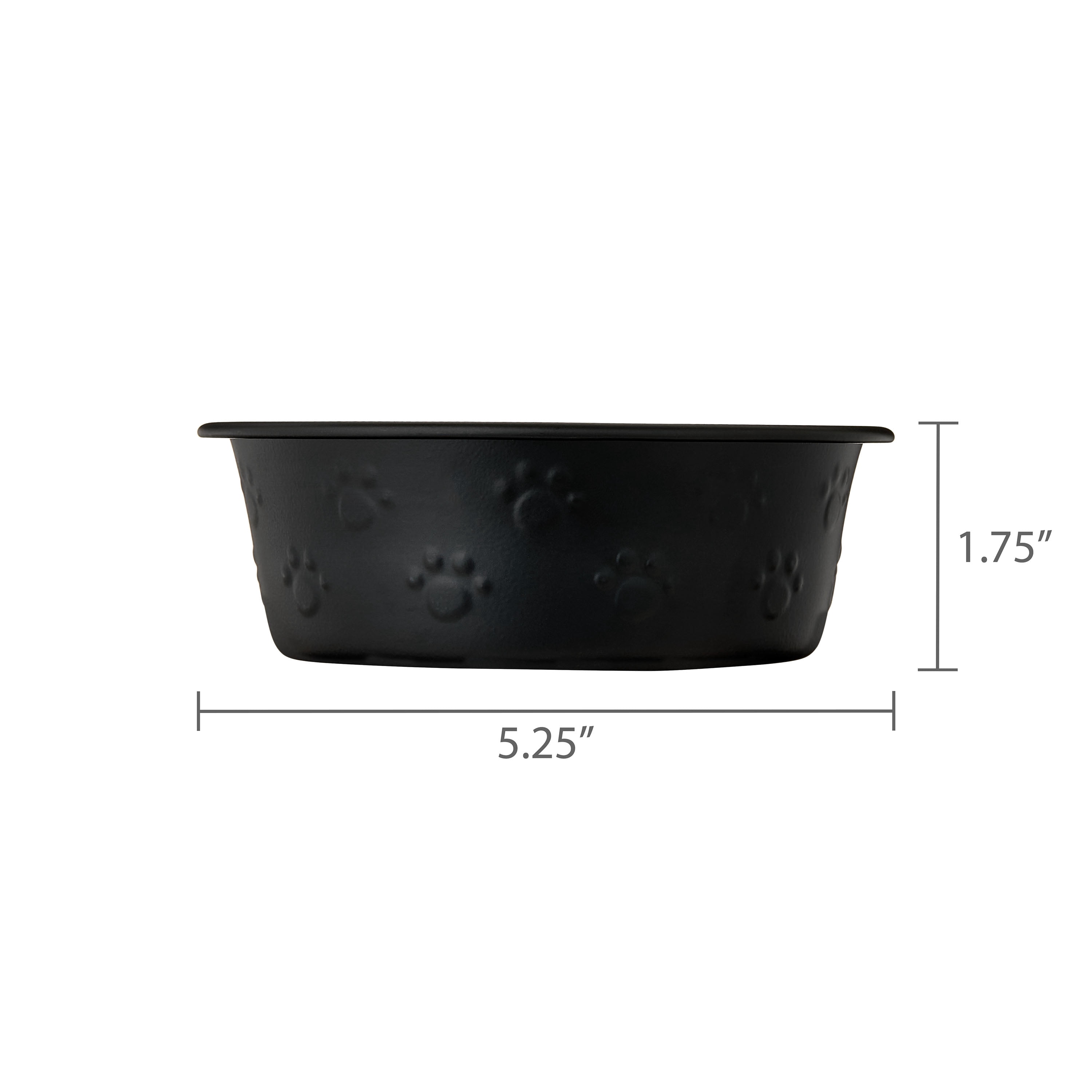 Vibrant Life Small Stainless Steel Embossed Dog Bowl, Black Paws