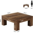 thumbnail image 2 of Finmind 39.4-Inch Square Coffee Table for Living Room, Farmhouse All Wood Accent Center Cocktail Table, 2 of 7
