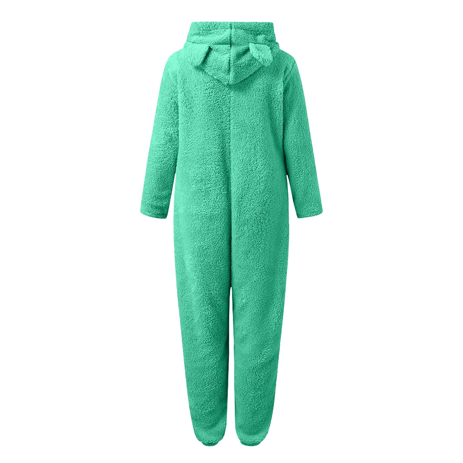 YunPes Girls Fleece Onesie Warm Animal Fleece Bed Jumpsuit Kids Cute Winter Plain Zip Up Long Sleeve Soft Fuzzy Bear Hooded Romper