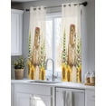 thumbnail image 5 of Groundhog Day Sheer Curtains 45 Inch Length 2 Panels Set for Living Room/Bedroom, Sunflower Spring Floral Botanical Rustic Kitchen Curtains Grommet Semi-Sheer Curtains Window Treatments 42"x45"x2, 5 of 7