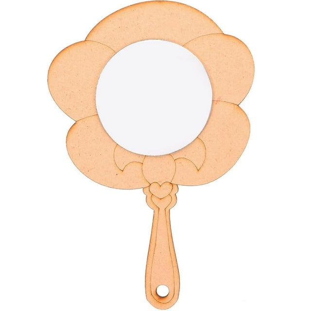 Light Brown DIY Mirror For Children Featuring Simple Design Perfect For Home Decoration 2Pcs