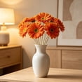 thumbnail image 4 of Orange Artificial Daisy, Real Touch Gerbera Flower with Bendable Stalks, Bright Floral Arrangement, Stylish Decor for Home Wedding Birthday Party Vase Display, 15.16*3.35in, 4 of 6