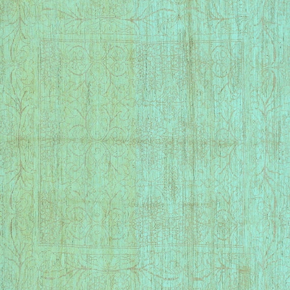 Ahgly Company Indoor Square Abstract Light Blue Modern Area Rugs, 6' Square