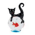 thumbnail image 1 of Figura de cristal en miniatura, adorno, gato y , artesanía decorativa, colección creativa, manualidades, figura en miniatura moderna, 1 of 9