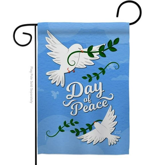 Angeleno Heritage G135400-BO 13 x 18.5 in. Day of Peace Garden Flag with Expression Inspirational Double-Sided Decorative Vertical Flags House Decoration Banner Yard Gift