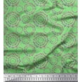 thumbnail image 1 of Soimoi Green Cotton Duck Fabric Dots & Circle Geometric Print Fabric by Yard 42 Inch Wide, 1 of 3