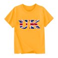 thumbnail image 2 of Chemisier à Manches Courtes à Col Rond Imprimé Drapeau Britannique pour Enfants, Tissu en Polyester, Tenue Décontractée pour l'École, Coupe Douce et Confortable, Haut Estival et Printanier Respirant, Lavable à la Machine, 2 of 5