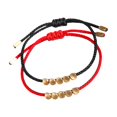 thumbnail image 4 of Sonducket 2 Pieces Tibetan Copper Beads Bracelet Bangle Lover Buddhist Drawstring Women Men Braided Lucky Hand Handmade Chain Cord 15-22cm 10Conjunto, 4 of 6