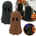 thumbnail image 5 of Paper Mache Ghost Tabletop Decoration 11" Resin Ghost Sculpture Statue,Cute Ghost Halloween Decorative Figurine, Halloween Ghost Holding Pumpkin Statue Ornament, Halloween Decorations(Coffee,11"), 5 of 7