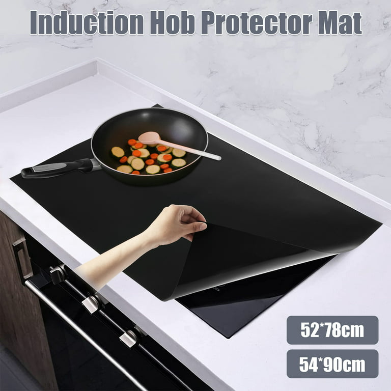 Evjurcn Induction Cooker Cover Stove Cover for Electric Stove Silicone  Anti-Scratch Magnetic Stove Thin Mat Induction Cooktop Protector  Multipurpose Stove Top Cover Pad(Black,54x90cm) 
