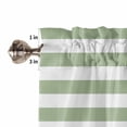 thumbnail image 5 of Bedroom Curtains 63 Inches length, Sage Green Striped Window Treatment Curtain Drapes, Farmhouse Sage Green Stripes Rod Pocket Curtain Panels for Living Room Kitchen, 42"x63", 2 Panels, 5 of 7