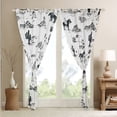 thumbnail image 3 of Western 30%-50% Blackout Curtains Black and White Sketch Curtains for Living Room 2 Panels 38"Wx45"L, 3 of 5