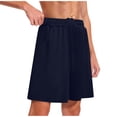 thumbnail image 2 of pstuiky Pantalones cortos de entrenamiento para hombre, Pantalones cortos con cordón y cintura elástica con bolsillos laterales para hombre Pantalones cortos de golf, 2 of 3