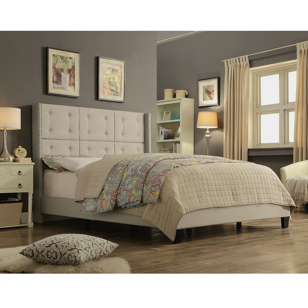 Alton Furniture Ciosa Upholstered Button Tufted Panel Bed With