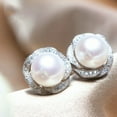 thumbnail image 3 of QQTDFG Fashion 925 Sliver Pearl Earrings Stud Dangle Drop Wedding Women Jewelry A Pair-#9, 3 of 9
