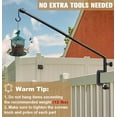 thumbnail image 6 of 38 Inch Extended Reach Deck Hook Hanger for Railing, Heavy Duty Outdoor Plant Hook Holder for Hanging Bird Feeder Flower Basket Planter or Lanterns, 2 Packs, 6 of 7