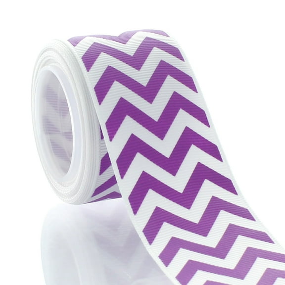 1.5" Purple Chevron ZigZag Grosgrain Ribbon 5 Yard