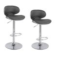 thumbnail image 1 of Bronte Living Leatherette Bar Stool 24" to 30" Adjustable Height 360 Swivel High Backrest, Base with Hard Floor Protection Plastic - Series Claudia - Set of 2, 1 of 9