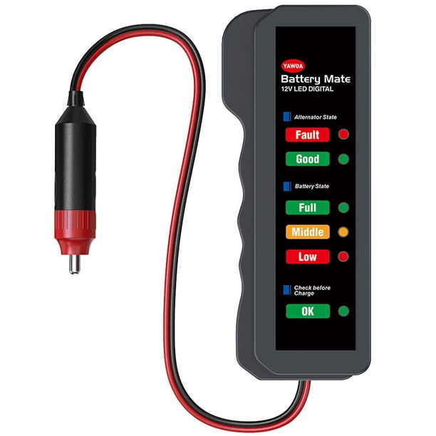 Probador de batería de coche de 12 V Medidor de batería práctico Detector de batería de coche creativo (sin batería)