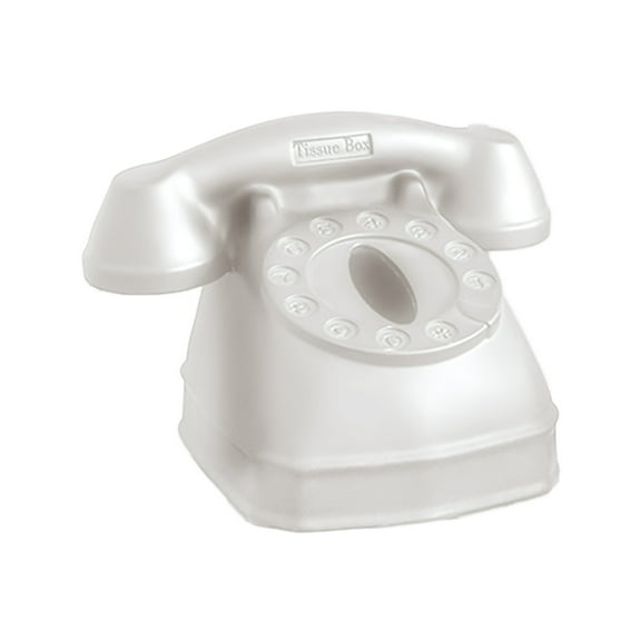 Leodye 1PCS Nostalgic Desktop Phone-shaped Tissue Box - High-value Living Room Ornament, Napkin Storage -6.3x5.91x5.71in