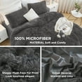 thumbnail image 4 of Dark Grey Comforter Set King Size, 3 Pieces Faux Fur Gray Fluffy Fuzzy Plush Bedding Comforter Set, Soft Puffy Comfy Down Alternative Comforter Bed Set, 4 of 16