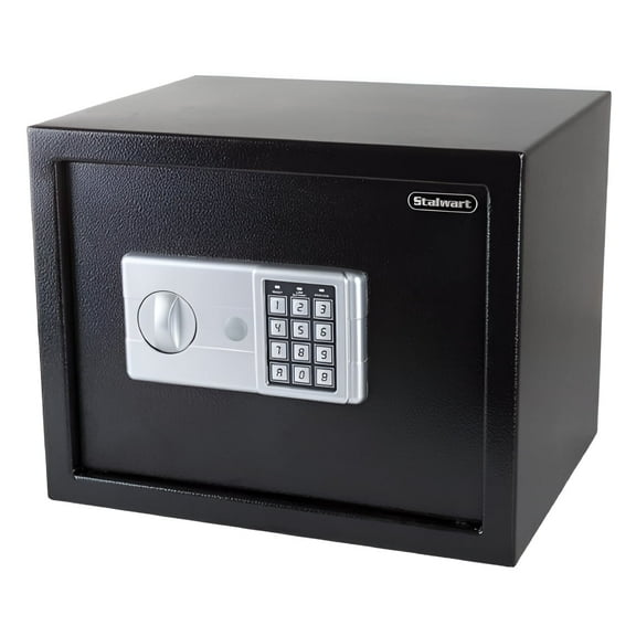 Stalwart Digital Safe Box with Electric Keypad and 2 Override Keys (Black)