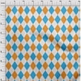 thumbnail image 4 of oneOone Cotton Flex Orange & Blue Fabric Check Argyle Quilting Supplies Print Sewing Fabric By The Yard 40 Inch Wide, 4 of 5