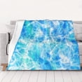 thumbnail image 5 of YFYANG Lightweight Warm Flannel Blanket, Abstract Blue Texture Throw Blanket for Bed, Sofa, Travel, Camping, 80"x60", 5 of 7
