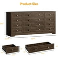 thumbnail image 3 of 12 Drawers Dresser for Bedroom Wooden, Modern Wide TV Stand Dressers for 65 Inch TV, Wood Chest of Drawers, Farmhouse Clothes Storage for Living Room, Hallway, Brown, 3 of 8