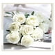 thumbnail image 3 of Nvzi 12 piezas de flores artificiales rosas, ramo de flores blancas realistas para la mesa del hogar de la fiesta nupcial, 3 of 4
