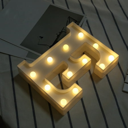 

Alphabet LED Letter Lights Light Up White Plastic Letters Standing Hanging E Living Household Items