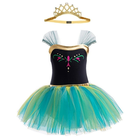 Princess Girls Leotards Ballet Dance Tutus Skirted Dancewear Halloween Christmas Party Fancy Dress