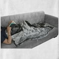 thumbnail image 6 of Letter H Soft Flannel Fleece Throw Blanket, Victorian Capital H Font in Chrome Rock Tones Steel Look Retro Design, Cozy Plush for Indoor and Outdoor Use, 70" x 90", Black Grey, by Ambesonne, 6 of 6