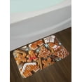 thumbnail image 2 of Gingerbread Man Bath Mat, Tasty Looking Traditional Cookies Little Snowflakes Cinnamon, Non-Slip Plush Mat Bathroom Kitchen Laundry Room Decor, 29.5 X 17.5 Inches, Umber Pale Brown White, Ambesonne, 2 of 2