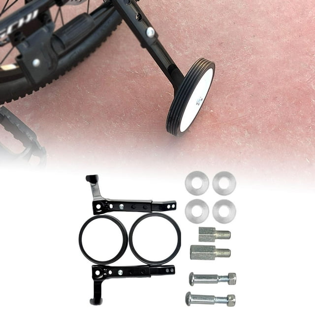 Ruedas de Entrenamiento para Bicicletas Infantiles, Bicicletas de Equilibrio para Niños, Ligeras, Prácticas Ruedas Estabilizadoras para Bicicletas, Ru Varilla negra