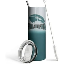 Philadelphia Classic Stainless Steel Tumbler with Lid and Straw,20oz Football Team Skinny Travel Mug Tumbler Cup Water Botter,City Football Fans Gifts