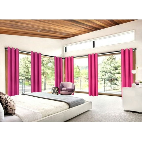 Bedroom / Living Room Blackout Adam Hot Pink Color 108" Long Window Curtain Thermal Drapes Home Décor set of 2 Panels