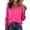 Hot Pink, variant on Satingcolo Women Long Sleeve Collared Blouse Elegant V Neck Metal Buckle Dressy Shirts Business Office Solid Tops for Ladies,Royal Blue L