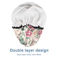 thumbnail image 4 of Shower Caps,Pioneer Flower Floral Print Pattern Waterproof Shower Cap for Women 4 Pieces,Double Reusable Hair Cover for Shower PEVA Elastic Stretch Hem, 4 of 7