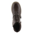 thumbnail image 5 of PATRIZIA MAHANDA Women’s Ankle Boot – Faux Leather Lug Sole Bootie with Knit Sweater Collar & Buckle Detail, 5 of 9