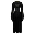 thumbnail image 3 of Qulqfy Maxi Dresses for Women Velvet Medieval Bat Sleeve Black Renaissance Gothic Plus Size Cocktail Dresses Womens Dresses Fall L, 3 of 4