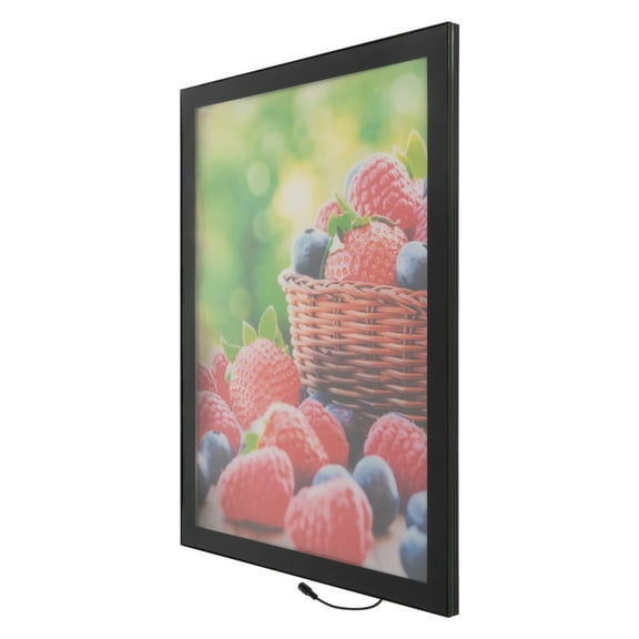 LED Sign Poster Frame, Wall-Mountable Black Frame with Acrylic Cover for Enhanced Visibility, A2 Size, High Brightness, Perfect for Commercial Use