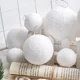 thumbnail image 4 of Bolas de nieve navideñas de espuma blanca, adornos navideños para hacer tú mismo, bolas colgantes para árbol de Navidad, decoración para fiesta de Año Nuevo y hogar, 4 of 5