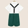 thumbnail image 3 of WOYY Toddler Boys Outfits Short Sleeved Button Shirt Suspenders Shorts Set, Sizes 1-2Y, 3 of 5