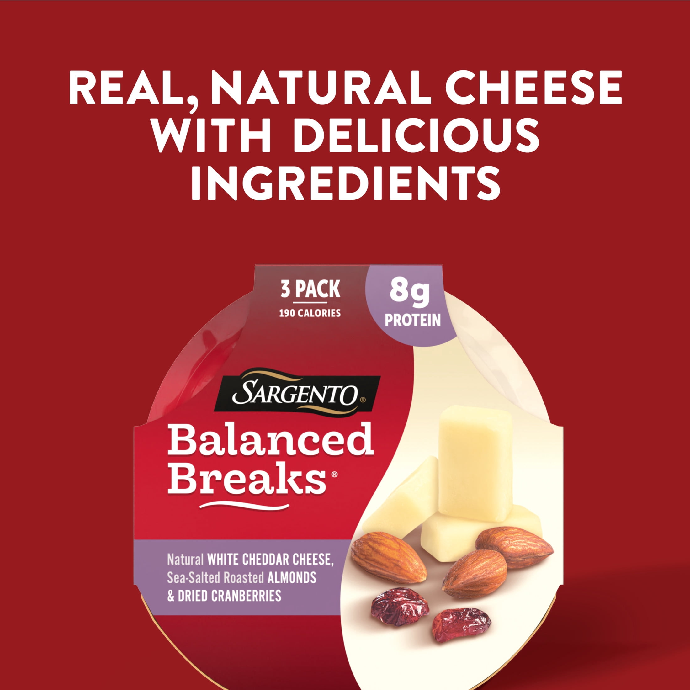 Sargento® Balanced Breaks® White Cheddar Cheese, Almonds & Dried Cranberries Snack Kits