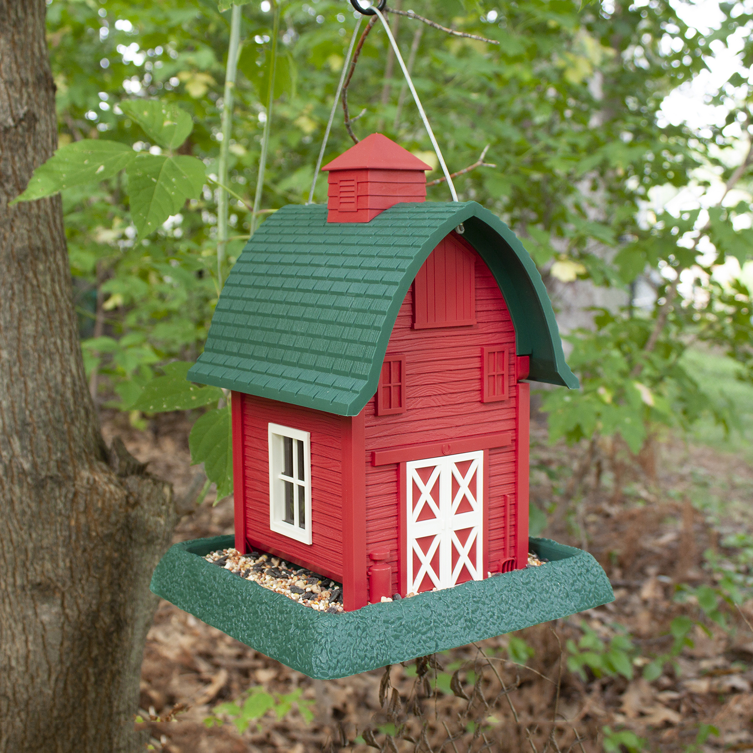 North States Village Collection Red Barn Hopper Bird Feeder, 5 lb. Capacity - image 4 of 10